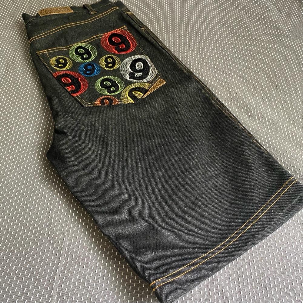 Gino Green Global (Old School) Denim jeans embroidery and faux fur